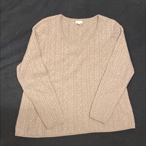 Garnet Hill 100% Cashmere Cable Knit Sweater